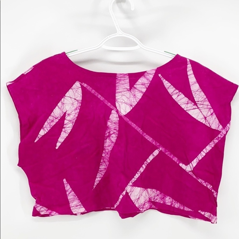Caribelle Batik cropped pink top